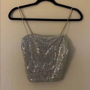 Forever 21 Cropped Sparkly Top